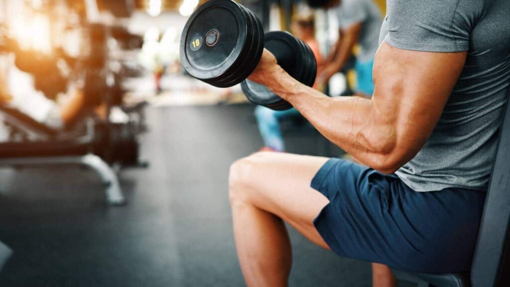 guy with dumbbell
